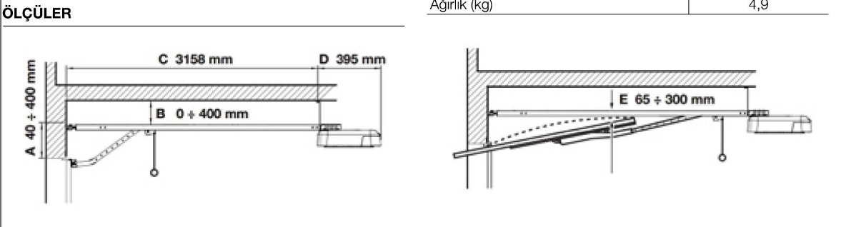 Nice Spider 800 Seksiyonel Garaj Kapısı Motoru